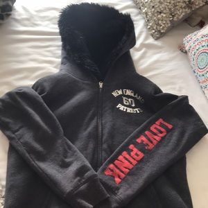 New England patriots fur lined hoodie